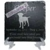 Engraved silhouette memorial slate plaque, stand, Rottweiler sill2