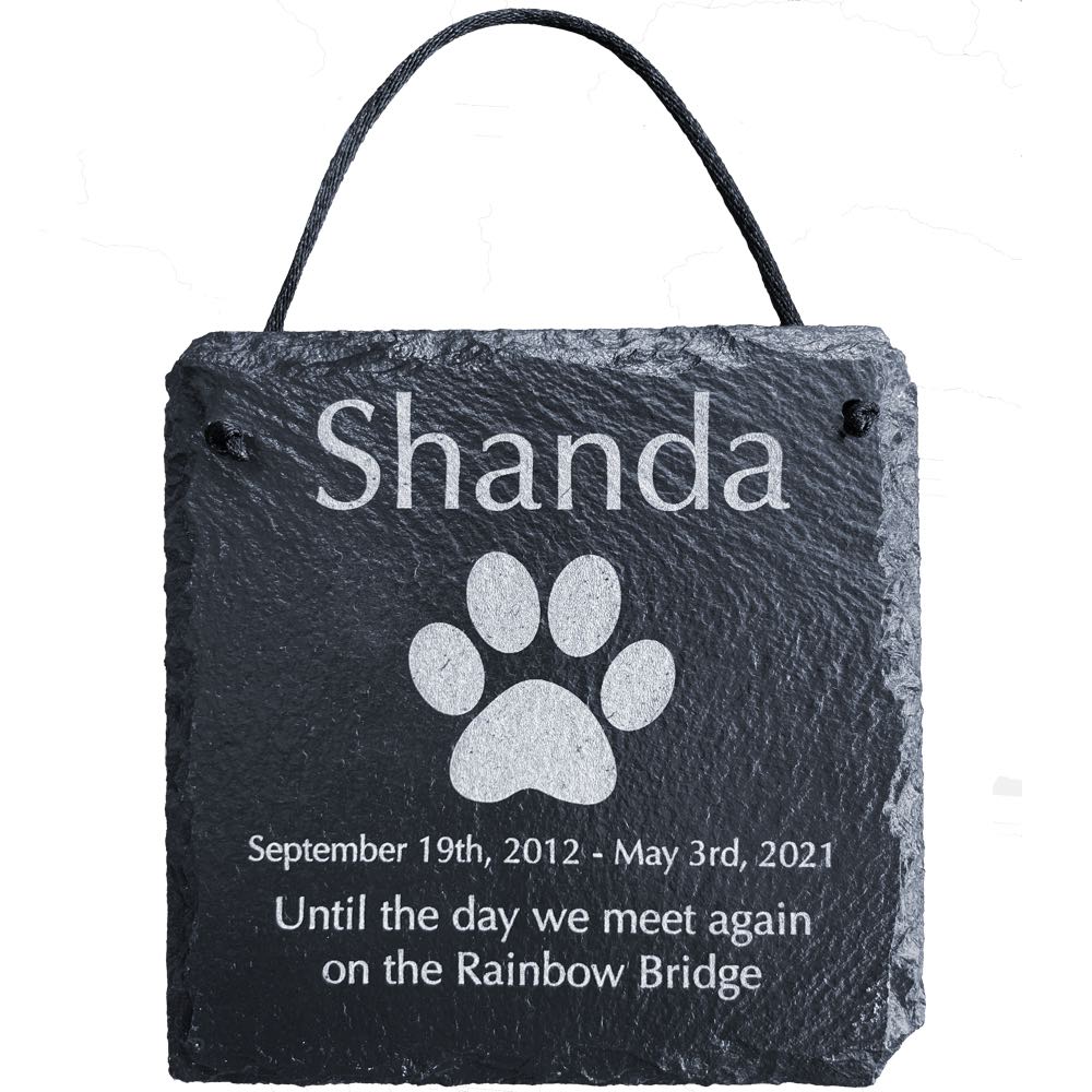 Black Granite or Marble Pet Memorial, Pet Personalized Marble Plaques