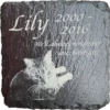 Lily cat engraved memorial slate plaque