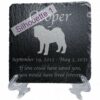 Engraved silhouette memorial slate plaque, stand, Shar Pei sill1