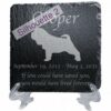 Engraved silhouette memorial slate plaque, stand, Shar Pei sill2