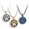 Circle with paw print pet memorial cremation pendant