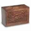 Bogati Birdsong© Hand-carved hinged rosewood cremation urn, small