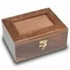 Bogati Hand-carved hinged rosewood photo cremation urn, medium