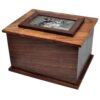 Rosewood photo frame wood pet memorial cremation urn, side