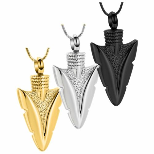 Arrowhead stainless steel memorial pet cremation pendant