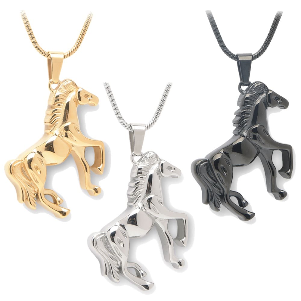 Horseshaped stainless steel memorial cremation pendant