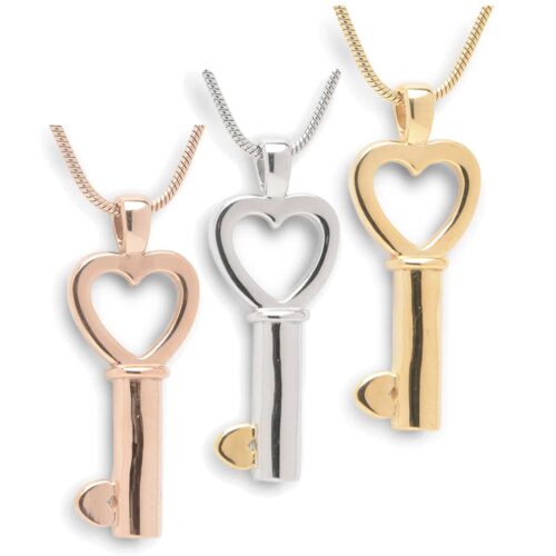 Key With Heart stainless steel memorial pet cremation pendant