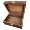 Bogati Hand-carved hinged rosewood photo cremation urn, medium, open