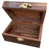 Bogati Hand-carved hinged rosewood photo cremation urn, small, open