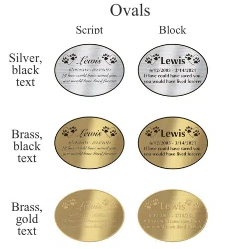 Laser engraved acrylic nameplates group, ovals