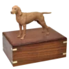 Vizsla dog figurine wood memorial cremation urn