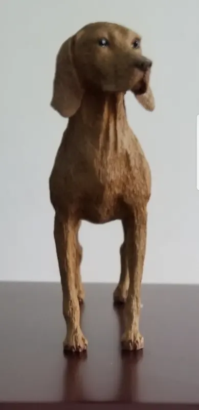 Vizsla dog figurine, front