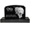 2" laser engraved granite pet headstone with base, traditional style