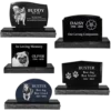 2" laser engraved granite pet headstone with base, all styles