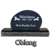 2" laser engraved granite pet headstone with base, oblong style