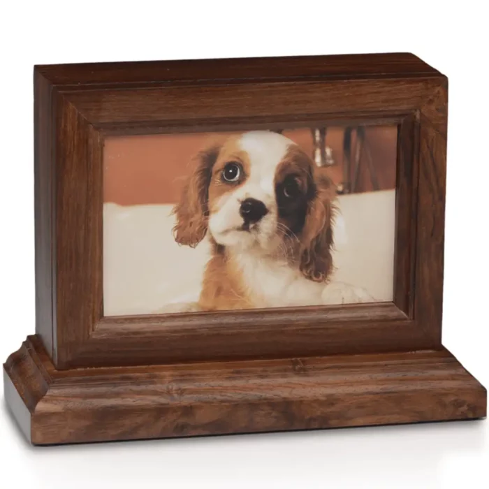 Rosewood photo frame urn - 45 cubic inch capacity