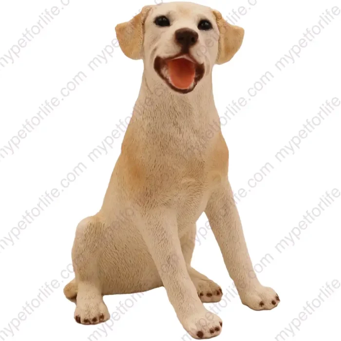 Sitting yellow labrador dog figurine for memorial urn