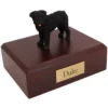 Memorial cremation urn with standing bouvier dog figurine