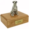 Memorial pet cremation urn with sitting Dalmatian dog figurine