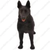 Standing Black German Shepherd Dog figurine for memorial urn, front