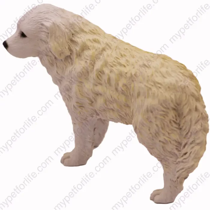 Standing Great Pyrenees Dog figurine for memorial urn, side