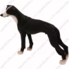 Standing Black Greyhound Dog figurine for memorial urn, side