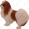 Standing Red & White Japanese Chin Dog figurine for memorial urn, side