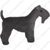 Standing Kerry Blue Terrier dog figurine for memorial urn, side