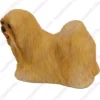 Standing Blond Lhasa Apso dog figurine for memorial urn, front