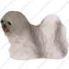 Standing Gray Lhasa Apso dog figurine for memorial urn, side