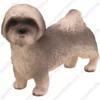 Standing Gray Puppycut Lhasa Apso dog figurine for memorial urn, front