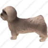 Standing Gray Puppycut Lhasa Apso dog figurine for memorial urn, side