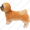 Standing Brown Puppycut Lhasa Apso dog figurine for memorial urn, front