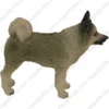 Standing Norwegian Elkhound dog figurine for memorial urn, side