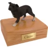 Staffordshire Terrier figurine wood memorial urn