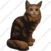 Brown Maine Coon tabby cat figurine for memorial urn, front