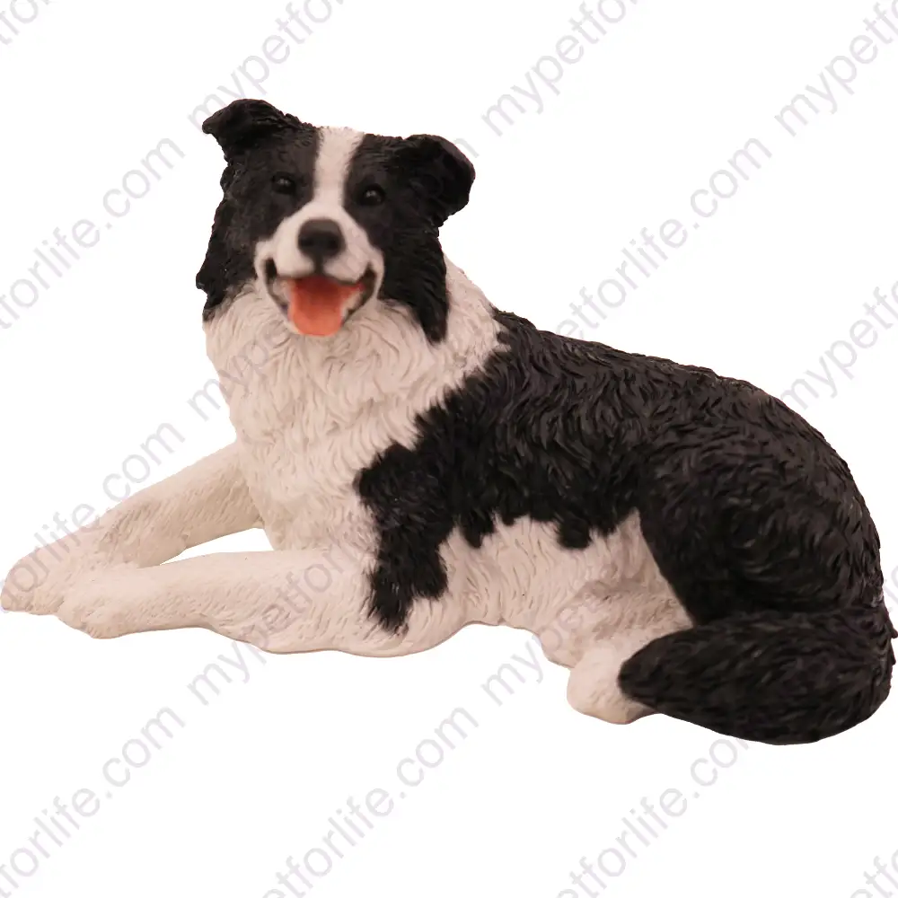 Border Collie, front, dog figurine for memorial urn