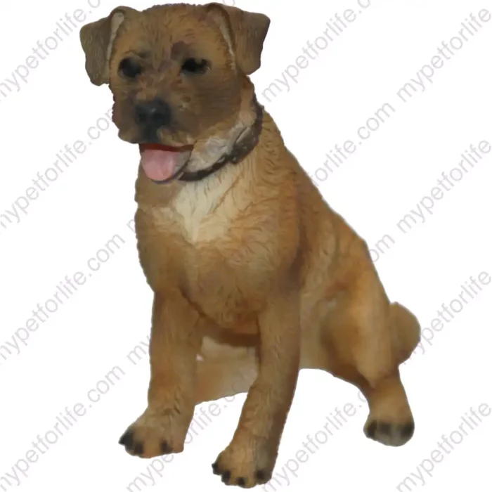 Border Terrier, front, dog figurine for memorial urn