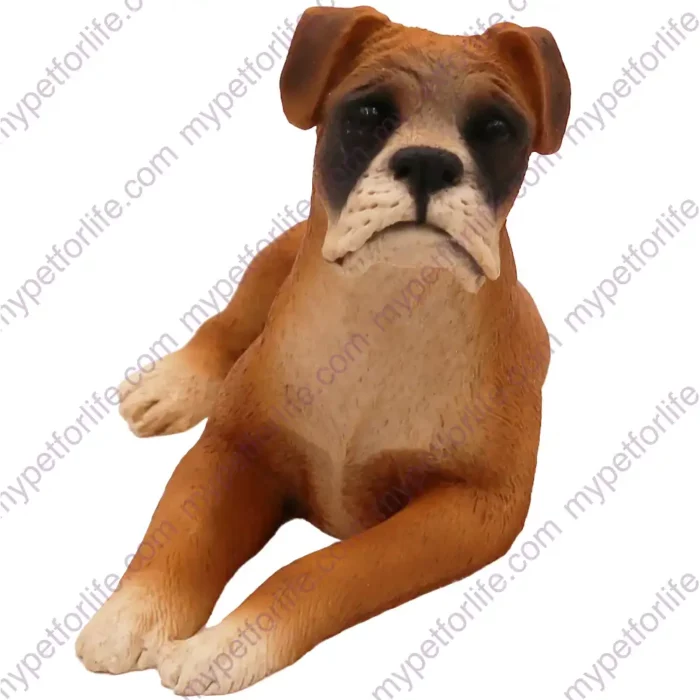 Boxer, ears down, front, dog figurine for memorial urn