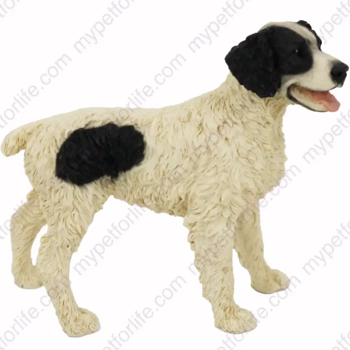 Brittany Spaniel, black, side, dog figurine for memorial urn