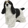 Spotted Cocker Spaniel dog figurine for memorial urn, front