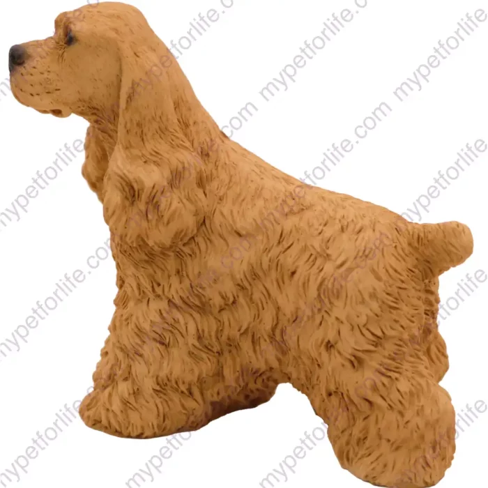 Buff Cocker Spaniel dog figurine for memorial urn, side