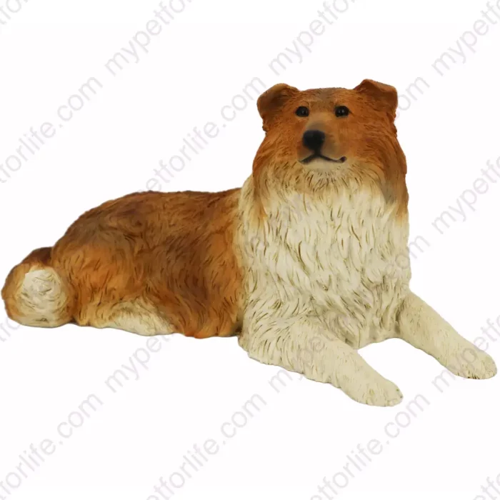 Collie, front, dog figurine for memorial urn