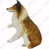 Collie, paw up, side, dog figurine for memorial urn