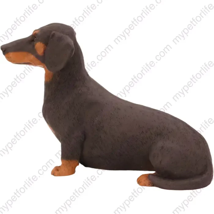 Dachshund, black, side, dog figurine for memorial urn