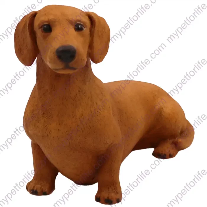 Dachshund, red brown, front, dog figurine for memorial urn