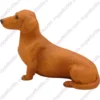 Red brown Dachshund dog figurine for memorial urn, side