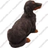 Black Long-haired Dachshund dog figurine for memorial urn, side