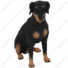 Doberman, sitting, front, dog figurine for memorial urn